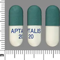 Zenpep (Pancrelipase [ pan-kre-lye-pace ])-APTALIS 20-pancrelipase (20,000 units lipase, 63,000 units protease, 84,000 units amylase)-Green & White-Capsule-shape