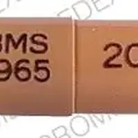 Zerit (Stavudine [ sta-vue-deen ])-20 BMS 1965-20 mg-Orange-Capsule-shape