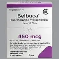 Belbuca (Buprenorphine (oral/buccal) [ bue-pre-nor-feen ])-E4-450 mcg buccal film-Yellow-Four-sided