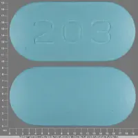 Cefuroxime (oral/injection) (Cefuroxime (oral/injection) [ sef-ue-rox-eem ])-203-500 mg-Blue-Capsule-shape