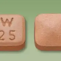 Desvenlafaxine (Desvenlafaxine [ des-ven-la-fax-een ])-W 25-25 mg-Tan-Four-sided