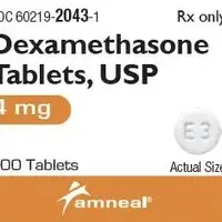 Dexamethasone (systemic) (monograph) (Medically reviewed)-E3-4 mg-White-Round