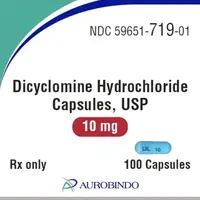 Dicyclomine (Dicyclomine (oral/injection) [ dye-sye-kloe-meen ])-DIL 10-10 mg-Blue-Capsule-shape