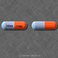 Fluoxetine (Fluoxetine [ floo-ox-e-teen ])-TEVA 7198-40 mg-Blue & Orange-Capsule-shape