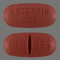 Lotensin hct (Hydrochlorothiazide and benazepril [ hye-droe-klor-oh-thy-a-zide-and-ben-az-e-pril ])-LOTENSIN HCT 454 454-20 mg / 25 mg-Red-Oval