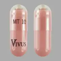 Pancreaze (Pancrelipase)-MT 10 VIVUS-10,500 USP units of lipase; 35,500 USP units of protease; 61,500 USP units of amylase-Pink / Clear-Capsule-shape