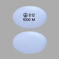 Synjardy xr (Empagliflozin and metformin [ em-pa-gli-floe-zin-and-met-for-min ])-Logo S12 1000 M-12.5 mg / 1000 mg-Blue-Oval