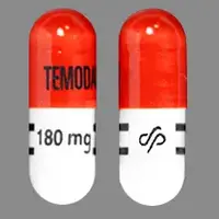 Temodar (Temozolomide)-TEMODAR 180 mg Logo-Temozolomide 180 mg-Orange & White-Capsule-shape