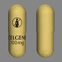 Thalomid (Thalidomide [ tha-lid-oh-mide ])-CELGENE 100 mg DO NOT GET PREGNANT SYMBOL-100 mg-Tan-Capsule-shape