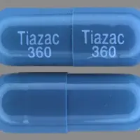 Tiazac (Diltiazem [ dil-tye-a-zem ])-Tiazac 360 Tiazac 360-360 mg-Blue-Capsule-shape