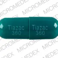 Tiazac (Diltiazem [ dil-tye-a-zem ])-Tiazac 360 Tiazac 360-360 mg-Blue-Capsule-shape