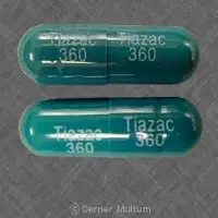 Tiazac (Diltiazem [ dil-tye-a-zem ])-Tiazac 360 Tiazac 360-360 mg-Blue-Capsule-shape