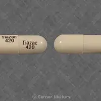 Tiazac (Diltiazem [ dil-tye-a-zem ])-Tiazac 420 Tiazac 420-420 mg-White-Capsule-shape