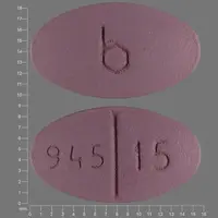 Trexall (Methotrexate (oral) [ meth-oh-trex-ate ])-b 945 15-15 mg-Purple-Oval