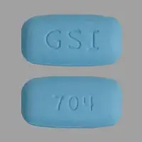 Truvada (Emtricitabine and tenofovir disoproxil fumarate [ em-trye-sye-ta-been-and-ten-of-oh-vir ])-GSI 704-133 mg / 200 mg-Blue-Rectangle