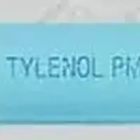 Tylenol pm (Acetaminophen and diphenhydramine [ a-seet-a-min-oh-fen-and-dye-fen-hye-dra-meen ])-TYLENOL PM-acetaminophen 500 mg / diphenhydramine hydrochloride 25 mg-Blue-Capsule-shape