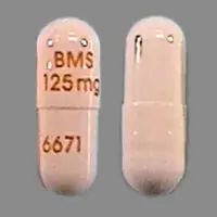 Videx ec (Didanosine [ dye-dan-oh-seen ])-BMS 125mg 6671-125 mg-White-Capsule-shape