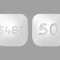 Vyvanse (Lisdexamfetamine [ lis-dex-am-fet-a-meen ])-S489 50-50 mg-White-Four-sided