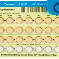 Zenchent (birth control) (Ethinyl estradiol and norethindrone (birth control) [ eth-in-il-ess-tra-dye-ole-and-nor-eth-in-drone ])-WATSON 953-ethinyl estradiol  0.035 mg / norethindrone 0.4 mg-Orange-Round