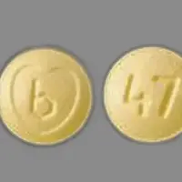 Ziac (Hydrochlorothiazide and bisoprolol [ hye-droe-klor-oh-thye-a-zide-and-bi-soe-proe-lol ])-b 47-2.5 mg / 6.25 mg-Yellow-Round