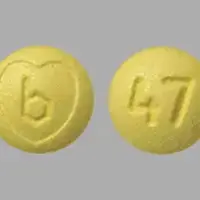 Ziac (Hydrochlorothiazide and bisoprolol [ hye-droe-klor-oh-thye-a-zide-and-bi-soe-proe-lol ])-b 47-2.5 mg / 6.25 mg-Yellow-Round