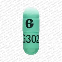 Indomethacin (Indomethacin [ in-doe-meth-a-sin ])-G302 G-50 mg-Green-Capsule-shape