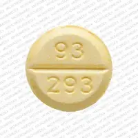 Levodopa/carbidopa (monograph) (Medically reviewed)-TEVA 93 293-25 mg / 100 mg-Yellow-Round