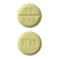 Levodopa/carbidopa (monograph) (Medically reviewed)-TEVA 93 293-25 mg / 100 mg-Yellow-Round