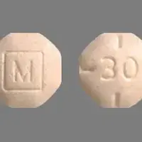 Amphetamine (Amphetamine [ am-fet-a-meen ])-M 30-30 mg-White-Eight-sided