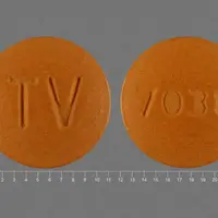 Amlodipine, hydrochlorothiazide, and valsartan (Amlodipine, hydrochlorothiazide, and valsartan [ am-loe-di-peen, hye-droe-klor-oh-thye-a-zide, val-sar-tan ])-TV 7038-10 mg / 25 mg / 160 mg-Brown-Round
