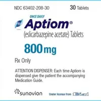 Aptiom (Eslicarbazepine [ es-li-kar-baz-e-peen ])-ESL 800-800 mg-White-Rectangle