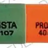 Prozac (Fluoxetine [ floo-ox-e-teen ])-DISTA 3107 PROZAC 40mg-40 mg-Green & Orange-Capsule-shape