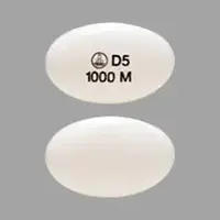 Jentadueto xr (Linagliptin and metformin [ lin-a-glip-tin-and-met-for-min ])-Logo D5 1000M-linagliptin 5 mg / metformin hydrochloride 1000 mg-White-Oval