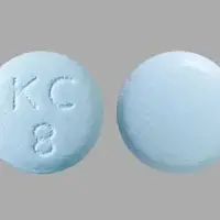 Klor-con (Potassium chloride [ poe-tass-ee-um ])-KC 8-8 mEq-Blue-Round