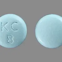 Klor-con (Potassium chloride [ poe-tass-ee-um ])-KC 8-8 mEq-Blue-Round