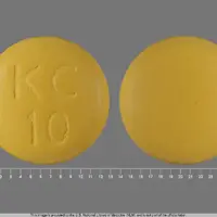 Klor-con (Potassium chloride [ poe-tass-ee-um ])-KC 10-10 mEq-Yellow-Round