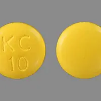 Klor-con (Potassium chloride [ poe-tass-ee-um ])-KC 10-10 mEq-Yellow-Round