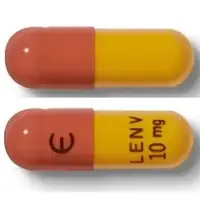 Lenvima (Lenvatinib [ len-va-ti-nib ])-E LENV 10 mg-10 mg-Red & Yellow-Capsule-shape