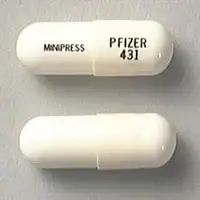 Minipress (Prazosin [ pra-zoe-sin ])-MINIPRESS PFIZER 431-1 mg-White-Capsule-shape