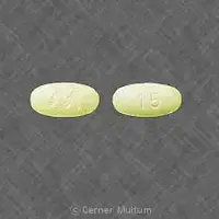 Mobic (Meloxicam [ mel-oks-i-kam ])-M 15-15 mg-Yellow-Oval