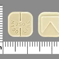 Mysoline (Primidone [ prim-i-done ])-Logo MYSOLINE 250-250 mg-Yellow-Four-sided