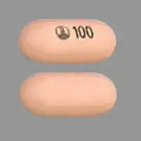 Ofev (Nintedanib [ nin-ted-a-nib ])-Logo 100-100 mg-Peach-Capsule-shape