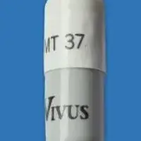 Pancreaze (Pancrelipase)-MT 37 VIVUS-37,000 USP units of lipase; 97,300 USP units of protease; 149,900 USP units of amylase-Gray & White-Capsule-shape