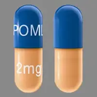 Pomalyst (Pomalidomide [ pom-a-lid-oh-mide ])-POML 2 mg-2 mg-Blue & Orange-Capsule-shape