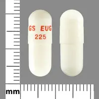 Rythmol sr (Propafenone [ proe-paf-e-none ])-GS EUG 225-225 mg-White-Capsule-shape