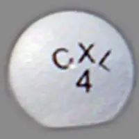 Cardura xl (Doxazosin [ dox-ay-zo-sin ])-CXL 4-4 mg-White-Round