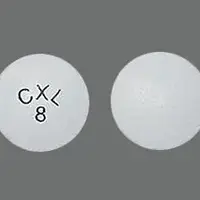 Cardura xl (Doxazosin [ dox-ay-zo-sin ])-CXL 8-8 mg-White-Round