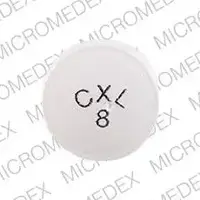 Cardura xl (Doxazosin [ dox-ay-zo-sin ])-CXL 8-8 mg-White-Round