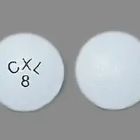 Cardura xl (Doxazosin [ dox-ay-zo-sin ])-CXL 8-8 mg-White-Round