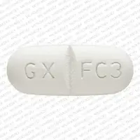 Combivir (Lamivudine and zidovudine [ la-miv-ue-deen-and-zye-doe-vue-deen ])-GXFC3-150 mg / 300 mg-White-Oval